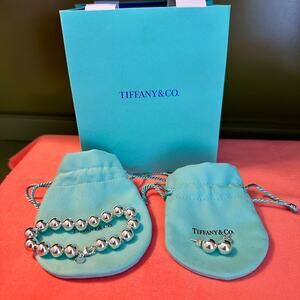 Tiffany & Company HardWear Silver Ball Bracelet and Matching Earrings Set EUC